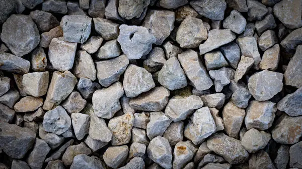 Eine Nahaufnahme Von Glatten Grauen Steinen Die Ihre Natürliche Dekorative — Stockfoto