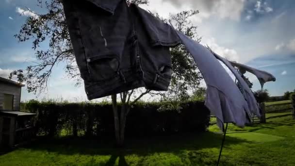 Une Scène Travaux Ménagers Plein Air Par Une Journée Ensoleillée — Video