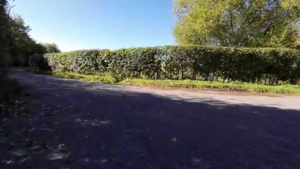 トランキル カントリーサイド ロードを通る秋のドライブ — ストック動画