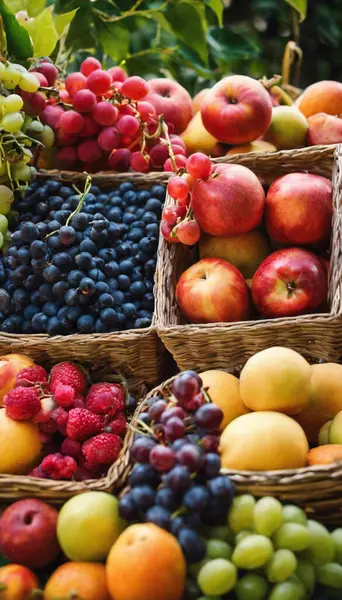 Nature\'s Bounty A Colorful Harvest of Fresh and Juicy Fruits in Vibrant Baskets