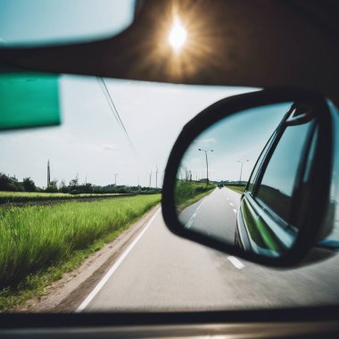 Otobanda Hızlanmak Arka Ayna Yansımaları Fotoğrafı