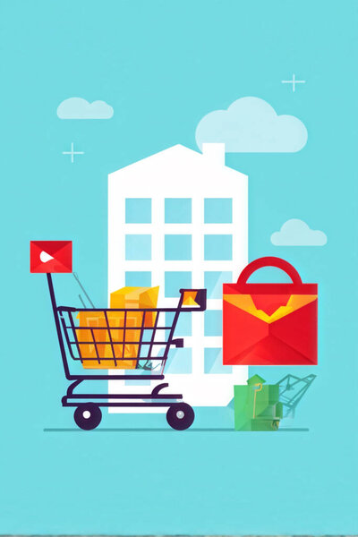 Investment Asset Buying Residential Property Shopping Cart — Stock Photo, Image
