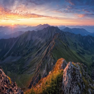 Tatra Dağlarında Panoramik Sonbahar Manzarası