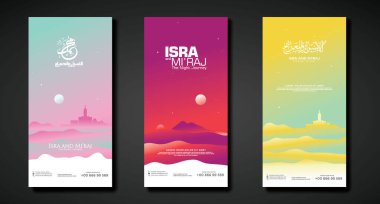 The night journey design set banner vertical template with a vector illustration of a night journey atmosphere. clipart