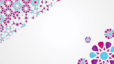 Göz kamaştırıcı Dekoratif Arkaplan Parlayan Hilal Ay ve Canlı Geometrik Desenlerle Zarif İslam Sanatı