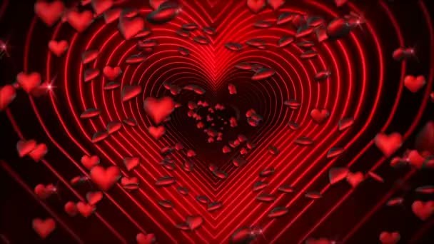 Illustration Känslor Vibrationer Och Spricker Kärlek Alla Hjärtans Dag Fest — Stockvideo