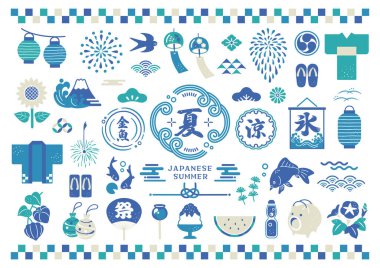 Japon geleneksel yaz malzemeleri seti