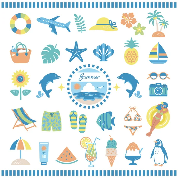 Ikona Lata Plaży Ilustracja — Wektor stockowy