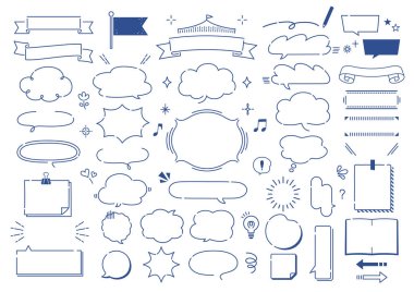 hand drawn speech bubble set clipart