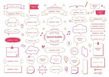 hand drawn speech bubble set clipart