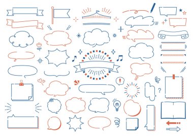 hand drawn speech bubble set clipart