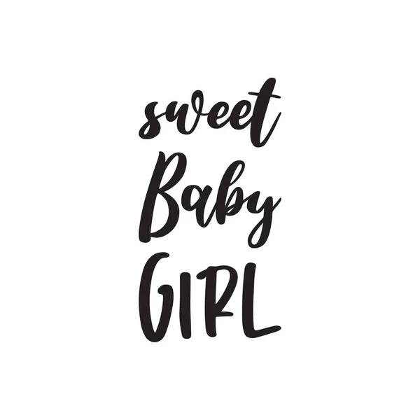Süßes Baby Mädchen Schwarzer Schriftzug Zitat — Stockvektor