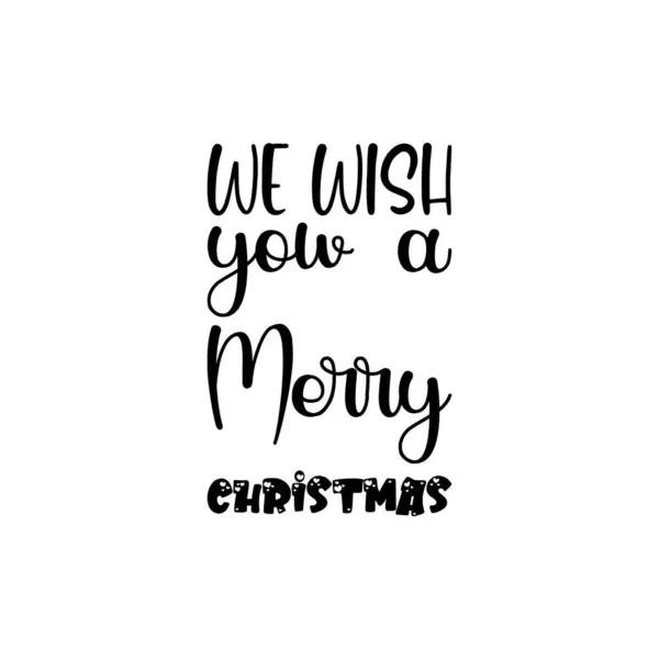 Deseamos Una Feliz Cita Letras Negras Navidad — Vector de stock