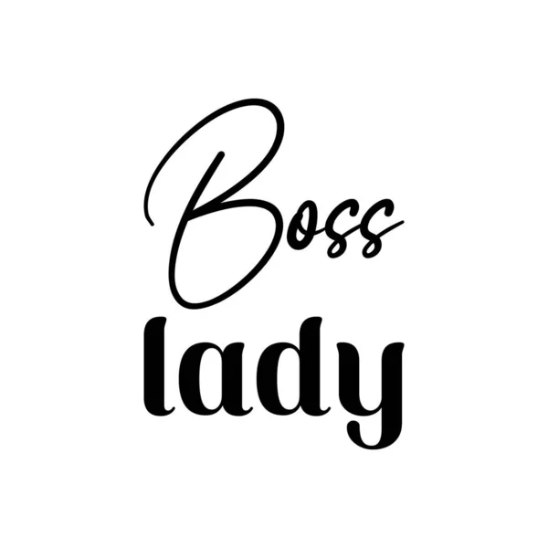 Boss Lady Black Lettering Quote — Stock Vector