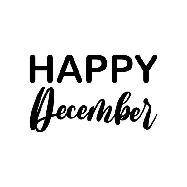 Happy December Kutipan Surat Hitam - Stok Vektor