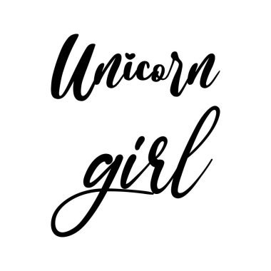 unicorn girl black letters quote clipart