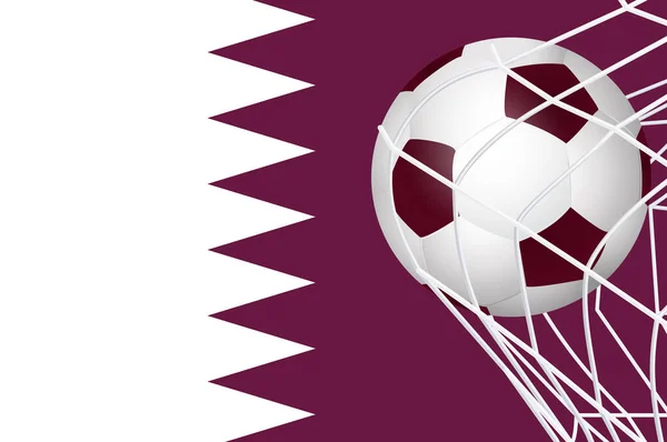 Дизайн Шаблона Спортивного Баннера Изображением Флага Катара Векторной Иллюстрации Каталог — стоковый вектор