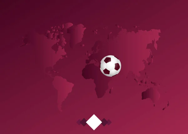 Purple Wallpaper World Global Map Football Banner Tournament Vector Background — Stock Vector