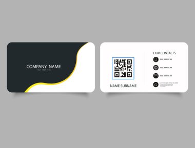 Siyah beyaz kartvizit. Reklam broşürü