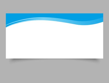 Mavi dalgalı beyaz pankart. Baskı broşürü. Sunum grafiği.