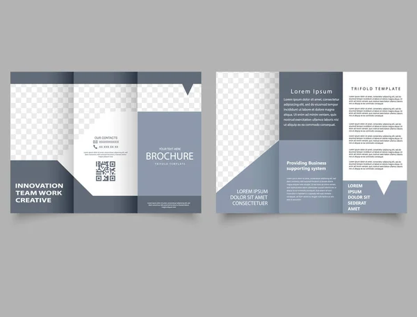 Brochura Três Dobras Cinza Corporativa Design Modelo Brochura Folheto Triplo — Vetor de Stock