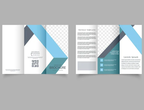 Brochure Triple Avec Bandes Diagonales Modèle Vectoriel Brochure Publicitaire — Image vectorielle