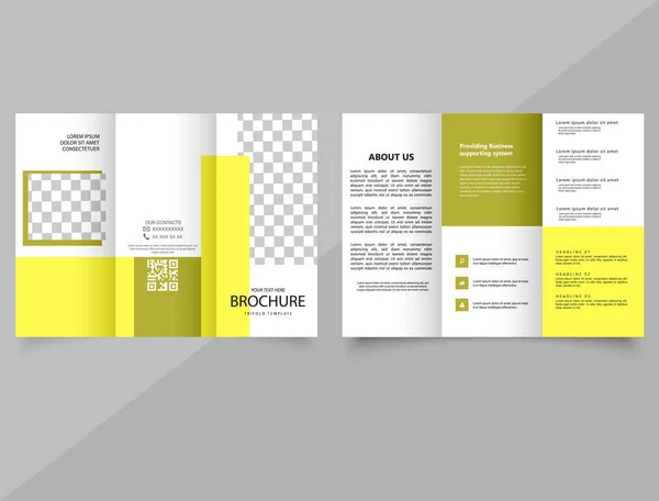 Sarı Katlı Broşür Vektör Şablonu Reklam Broşürü Broşür Broşürü — Stok Vektör