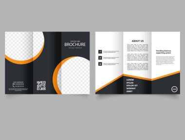 Fotoğraf için üç katlı broşür. Vektör şablonu. Reklam broşürü.