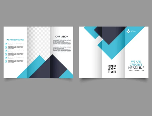 Geometric Brochure Template Trifold Flyer Design Advertising Vector Design — Vettoriale Stock