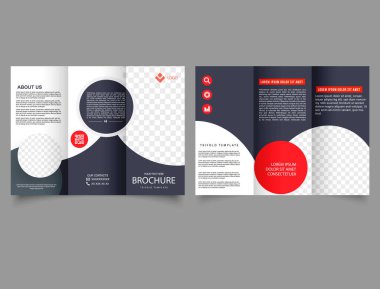 Flyer with circles. Corporate business trifold brochure template design.