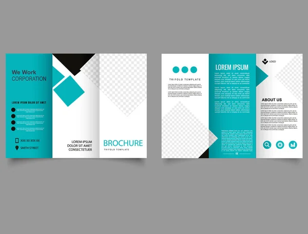 Business Trifold Brožura Firemní Brožura Drobný Vzorový Design — Stockový vektor