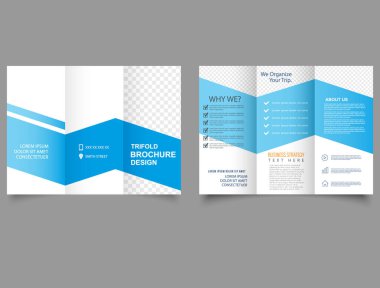 Şirket broşürü, üç katlı şablon tasarımı. Vektör dosyası.