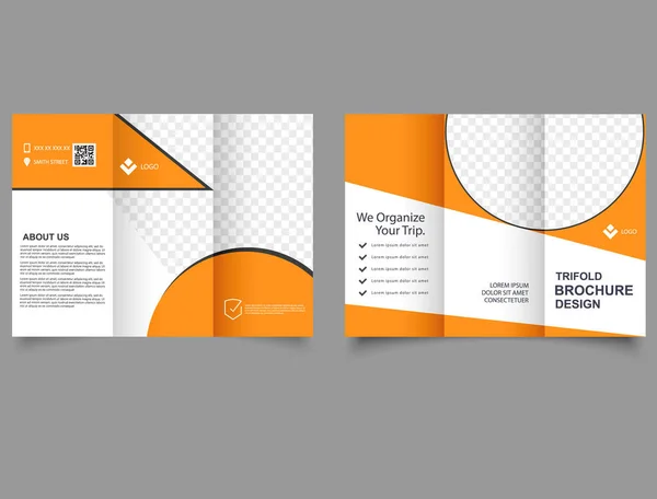 橙色公司手册 三重模板设计莱叶报告模板 Lyer报告模板 — 图库矢量图片