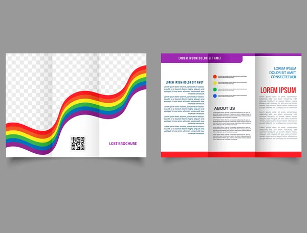 Třikrát Lgbt Brochure Design Šablona Sestavy Lyer Šablona Sestavy Lyer — Stockový vektor