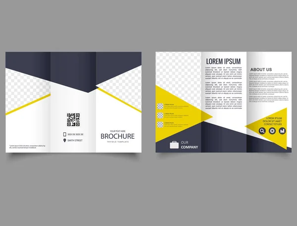 Zakelijke Brochure Template Corporate Brochure Ontwerp Drievoudige Brochure Met Driehoeken — Stockvector