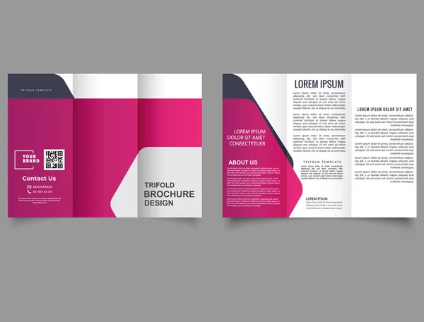 Roze Corporate Trifold Brochure Tri Fold Brochure — Stockvector