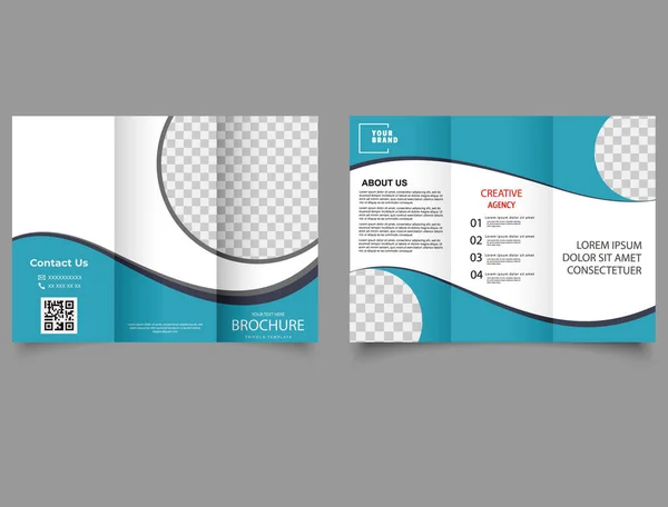 Modèle Brochure Entreprise Triple Modèle Modifiable Vectoriel — Image vectorielle