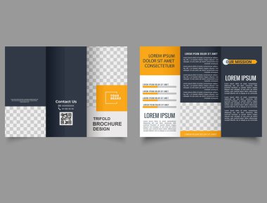 Modern üç katlı iş broşürü Vektör düzenlenebilir şablonu.