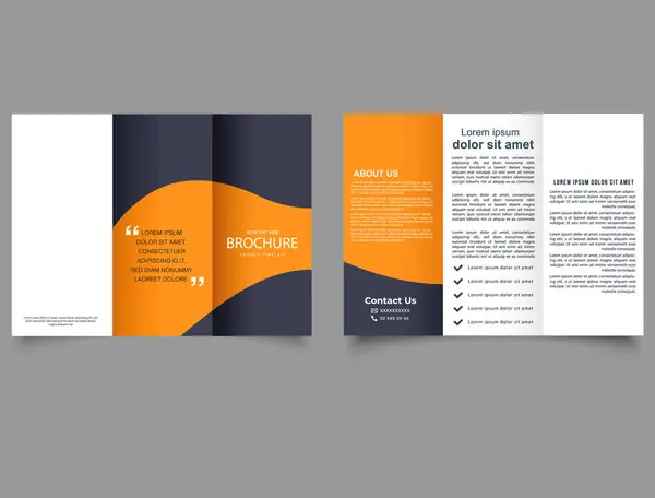 Folheto Triplo Corporativo Brochura Tri Fold Negócios Design Modelo Brochura — Vetor de Stock