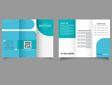 Modern üç katlı broşür. Düzenlenebilir şablon. İş Üç- Katlama Broşürü