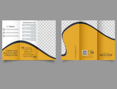 Üç katlı şirket broşürü. Vektör düzenlenebilir şablonu.