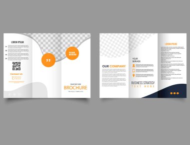 Üç Katlı Broşür, düzenlenebilir üç katlı broşür tasarımı. Vektör illüstrasyonu