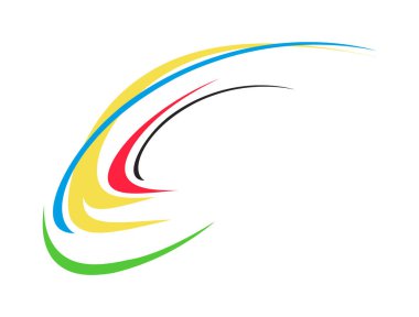 Beyaz arkaplandaki renkli soyut elementler. Basit bir geçmiş. Parlak tasarım.