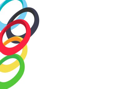 Beyaz arka planda renkli halkalar. Tasarım için soyut parlak arkaplan. Soyut çok renkli arkaplan. Tasarım için vektör grafikleri. Dalgalar, doku Arkaplanı