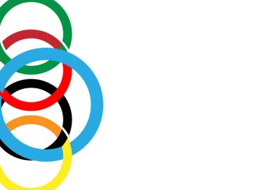 Beyaz arka planda renkli halkalar. Tasarım için soyut parlak arkaplan. Soyut çok renkli arkaplan. Tasarım için vektör grafikleri. Dalgalar, doku Arkaplanı