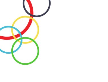 Beyaz arka planda renkli halkalar. Tasarım için soyut parlak arkaplan. Beyaz arkaplanda soyut renkli çizgiler.