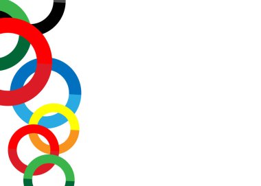 Olimpiyat geçmişi. Beyaz arka planda renkli halkalar. Tasarım için soyut parlak arkaplan.