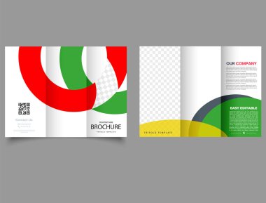 Kırmızı yeşil broşür, modern tarz. Broşür Vektörü
