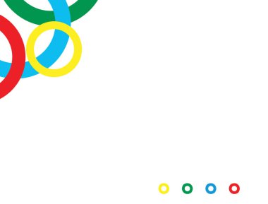 Beyaz arka planda renkli halkalar. Soyut çok renkli arkaplan. Tasarım için vektör grafikleri.