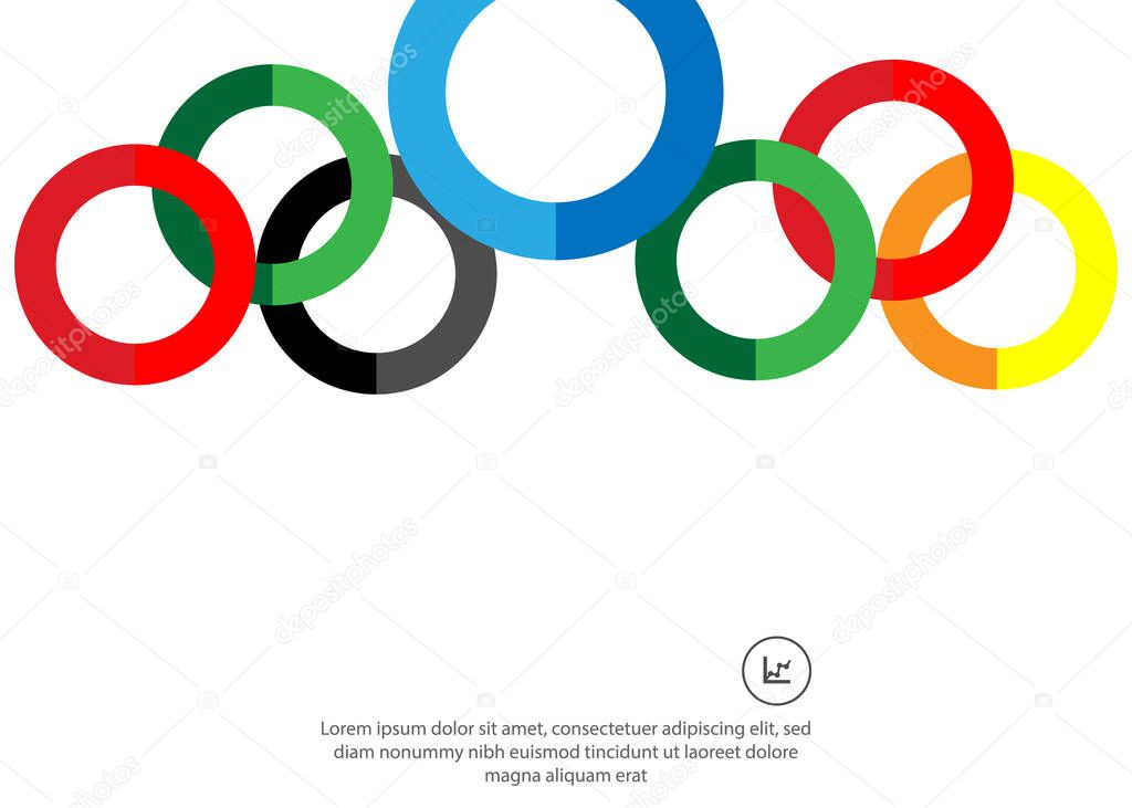 Abstract colored rings on a white background. Background for design.